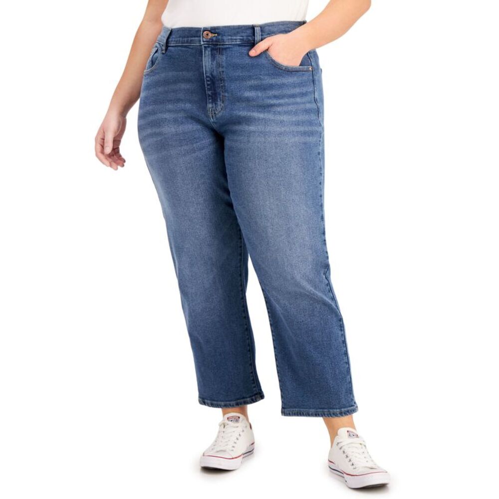 Celebrity Pink Trendy Plus Size Relaxed Straight Leg Jeans